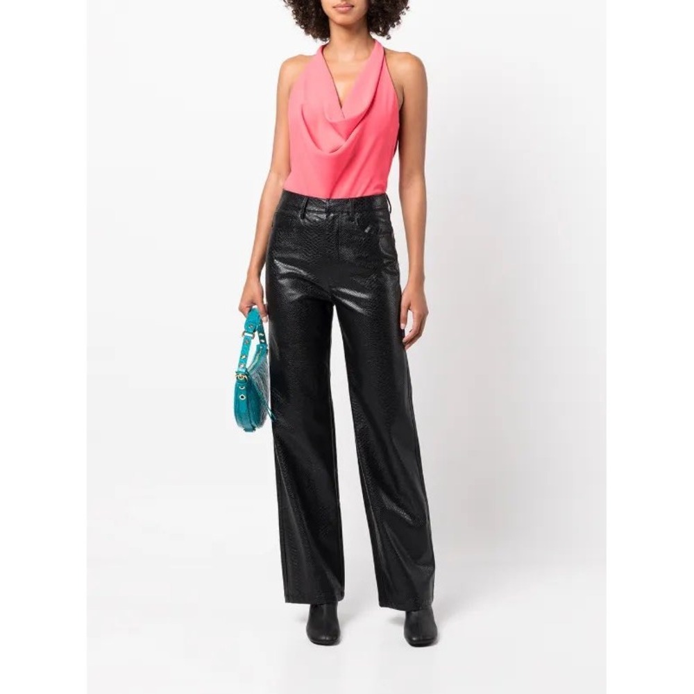 Sleeveless Coral Cowl Neck Blouse